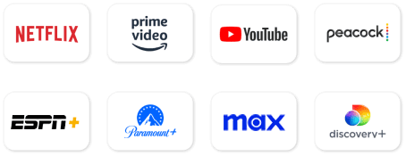 Netflix, prime video, youtube, peacock streaming apps